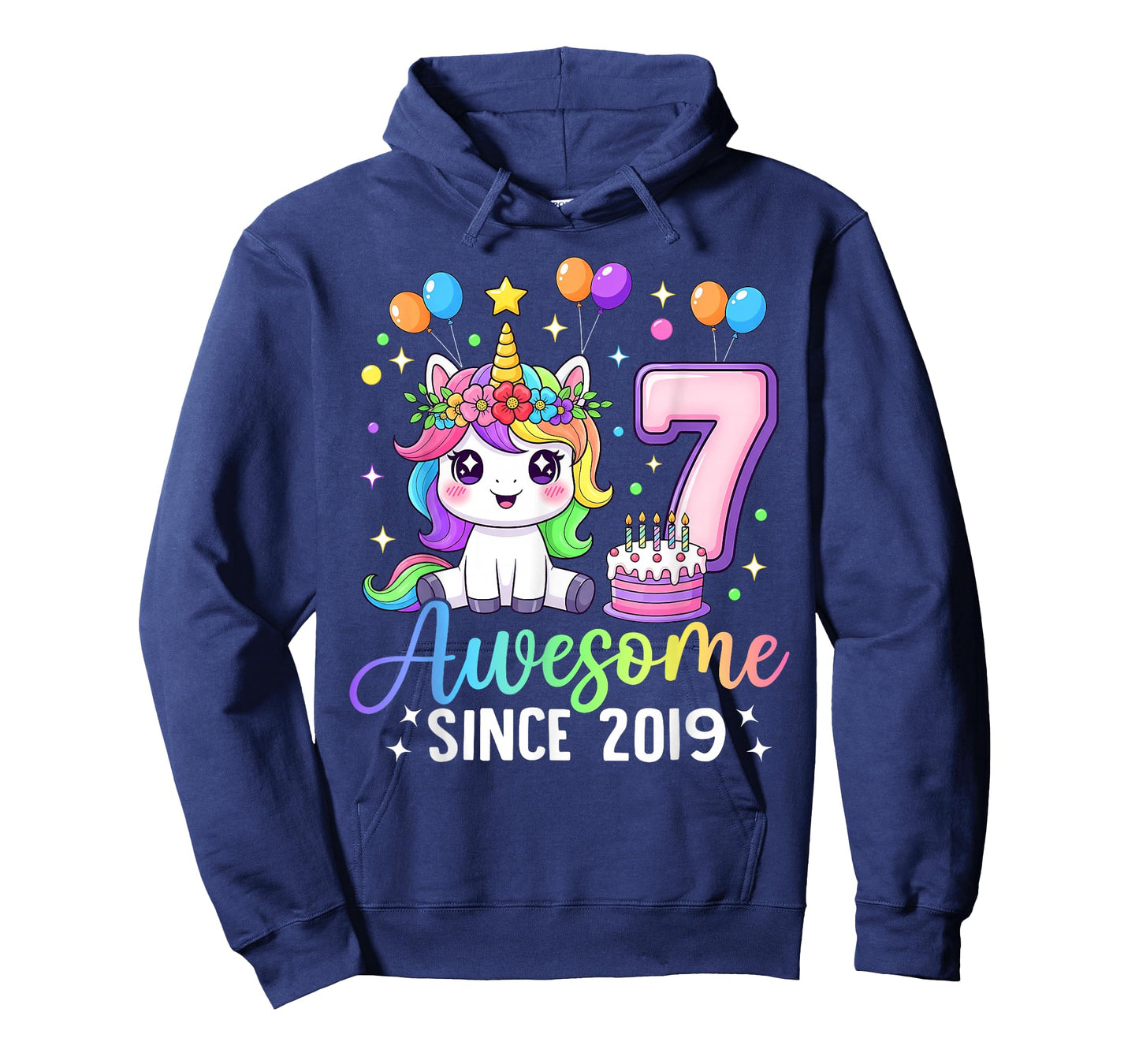 Unicorn 7th Birthday 7 Year Old Unicorn Party Birthday Girl T-Shirt