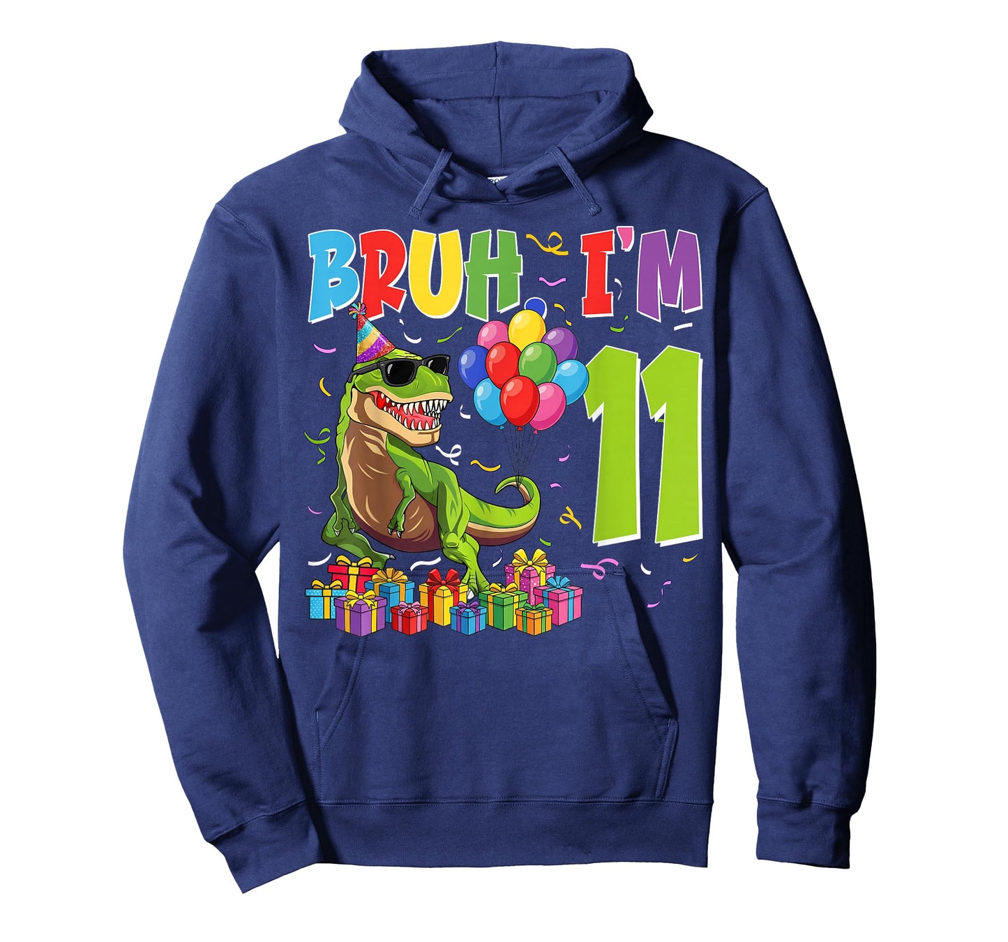 Bruh I'm 11 Years Old Party Outfit 11th Birthday Dinosaur T-Shirt