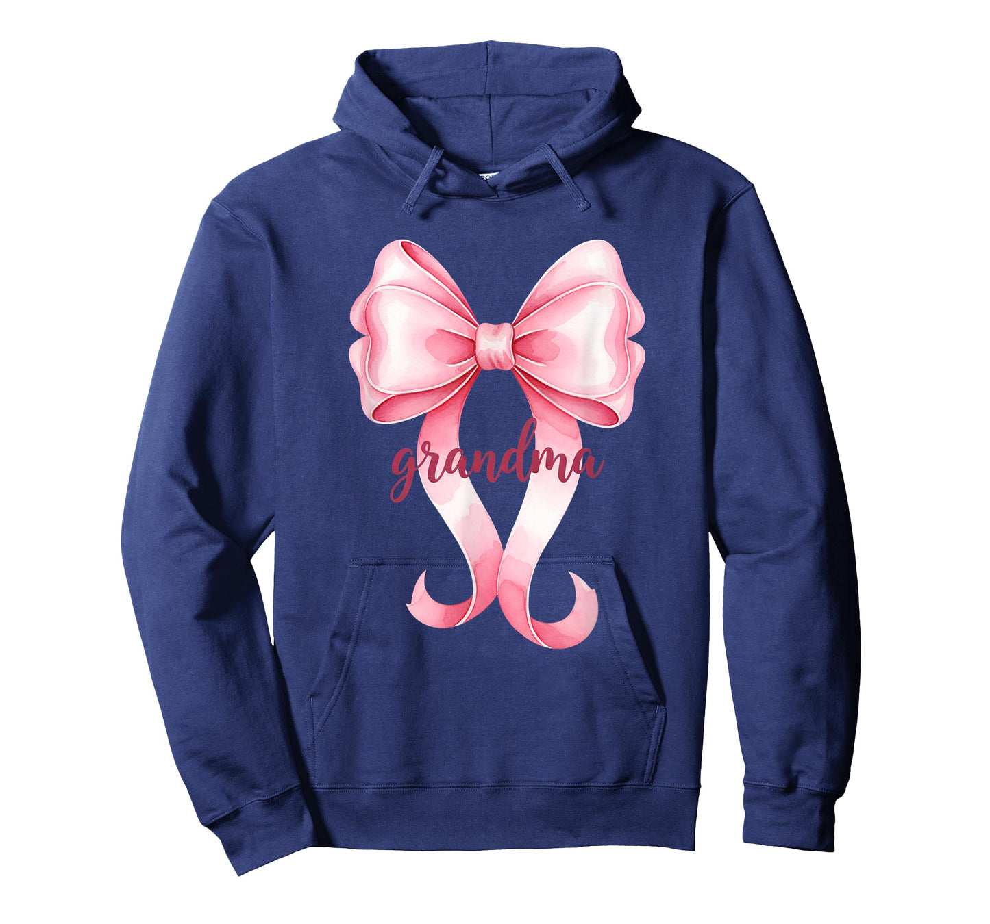 Grandparent Grandma Pink Bow Script Design T-Shirt