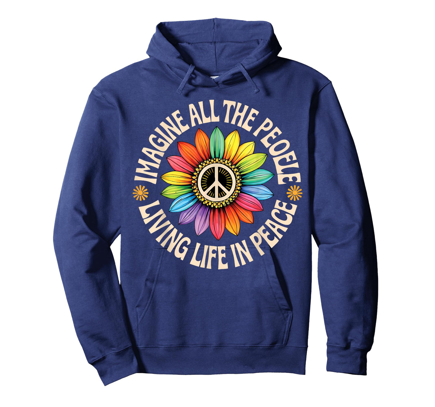 Retro Peace Flower Imagine All The People Boho Hippie 70s T-Shirt