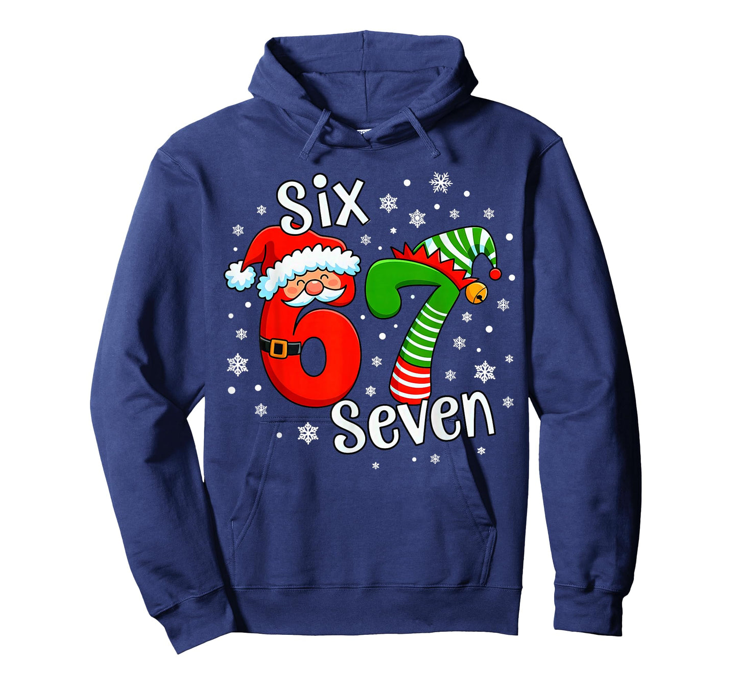 Six Seven 67 Meme 6 7 Elf Santa Christmas T-Shirt