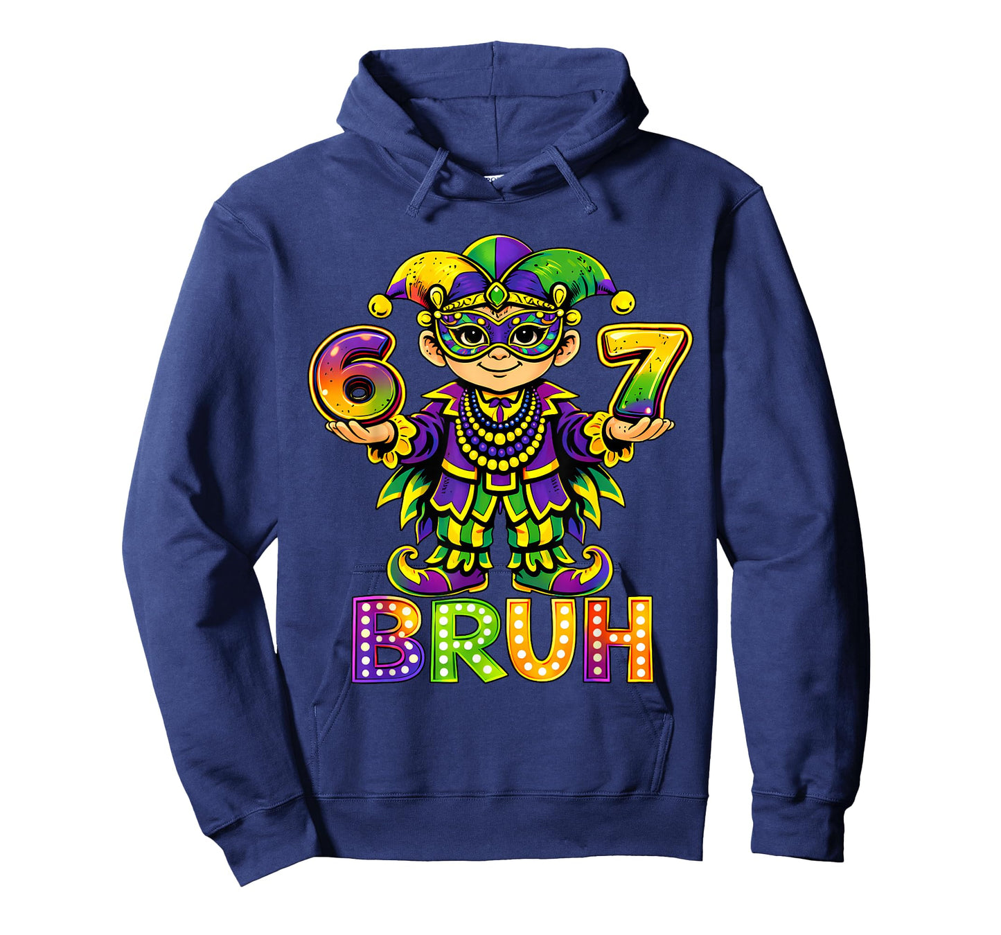 Bruh Mardi Gras Carnival Six Seven Jester Beads 67 Meme Boys T-Shirt