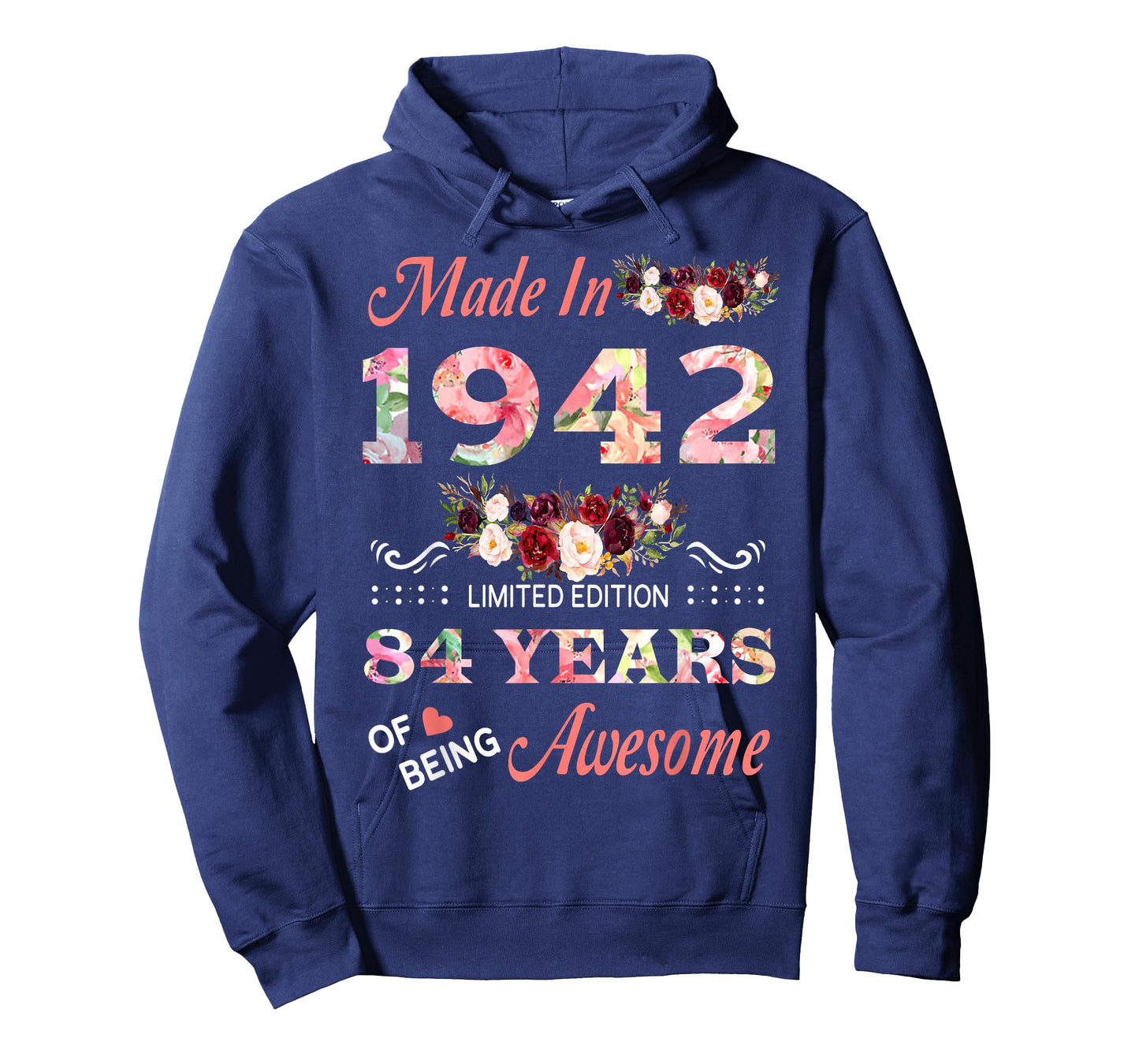 Made in 1942 84 Year of Being Awesome Floral Birthday Women T-Shirt