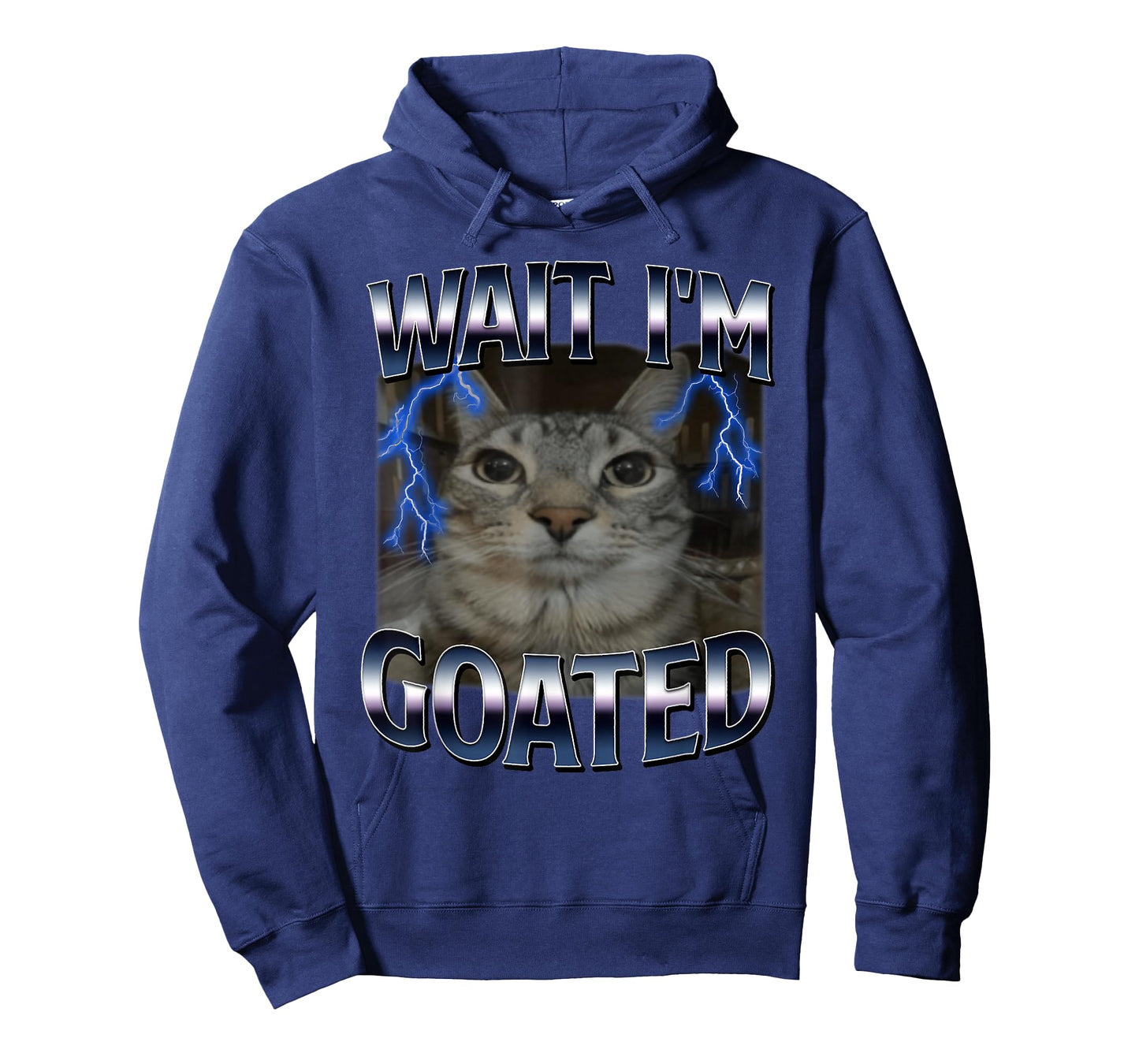 Wait I'm Goated Cat Funny Cat Meme Men Women Kids Graphic T-Shirt