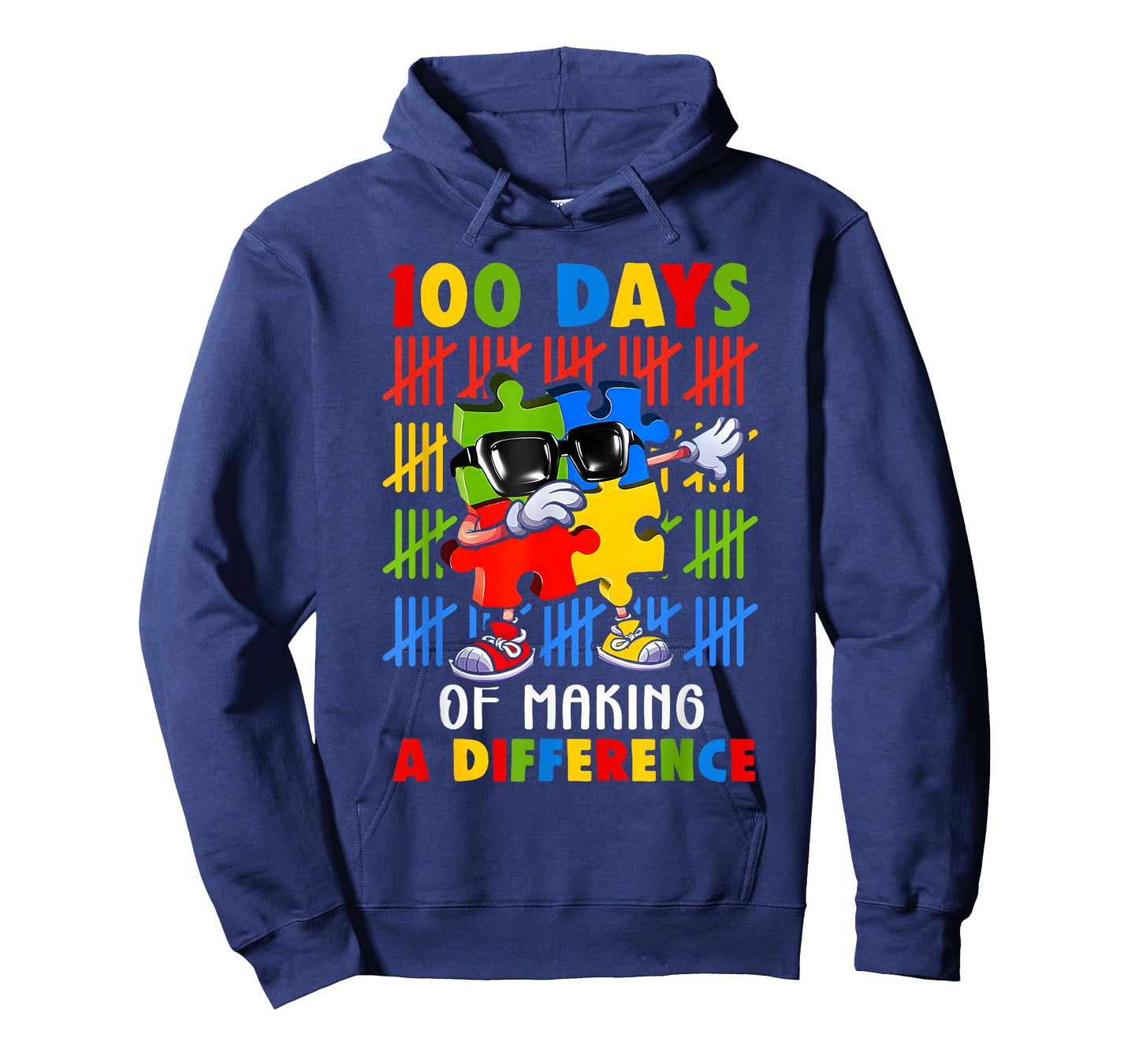 100 Days of Difference Autism Awareness 100th Day of School T-Shirt