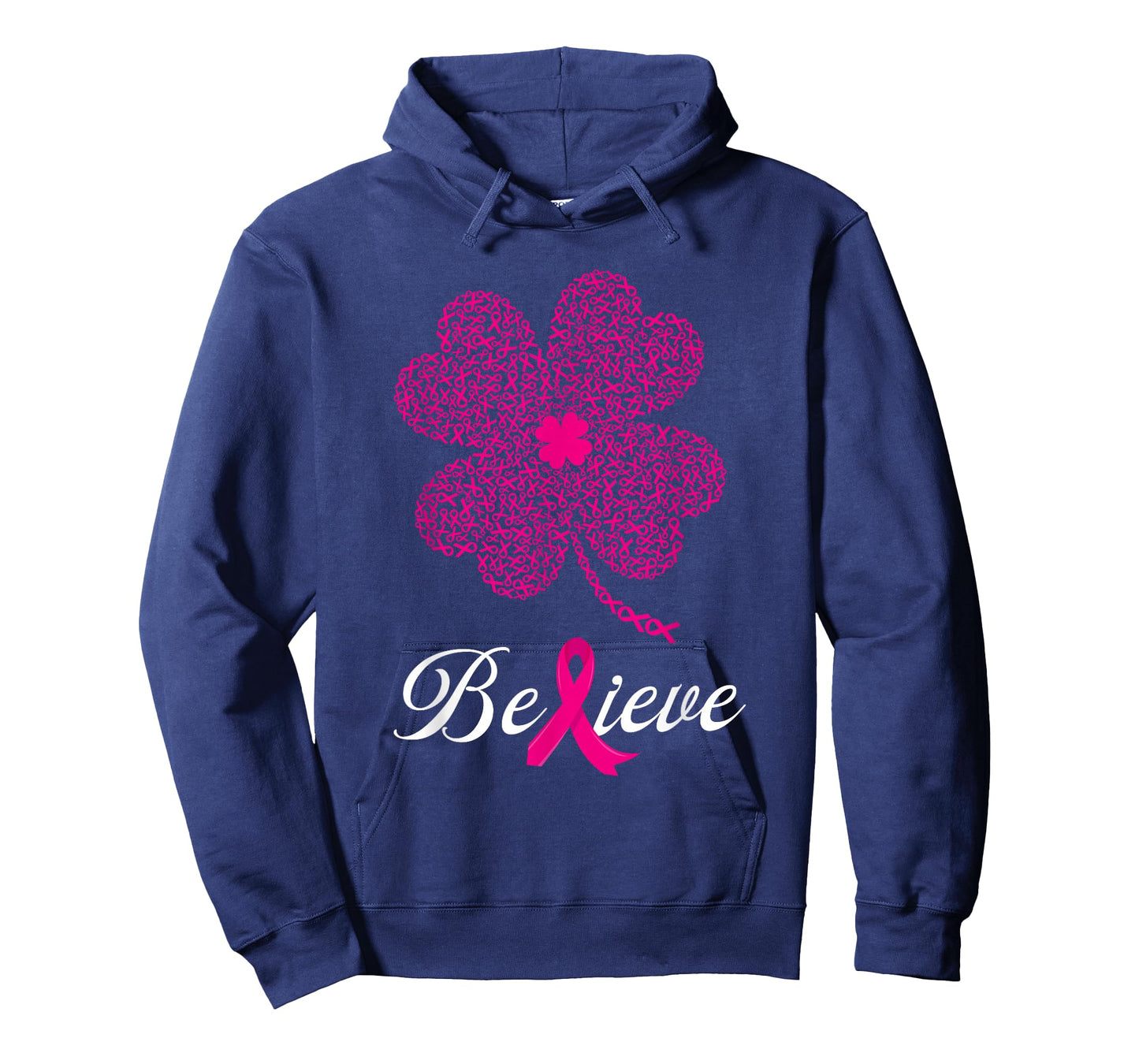 Pink Ribbon Shamrock Believe Breast Cancer St Patrick's Day T-Shirt