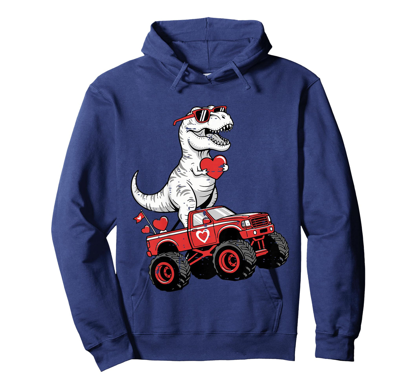 Kids Valentines Day Trex On Monster Truck Dino Boys Kids Toddler T-Shirt