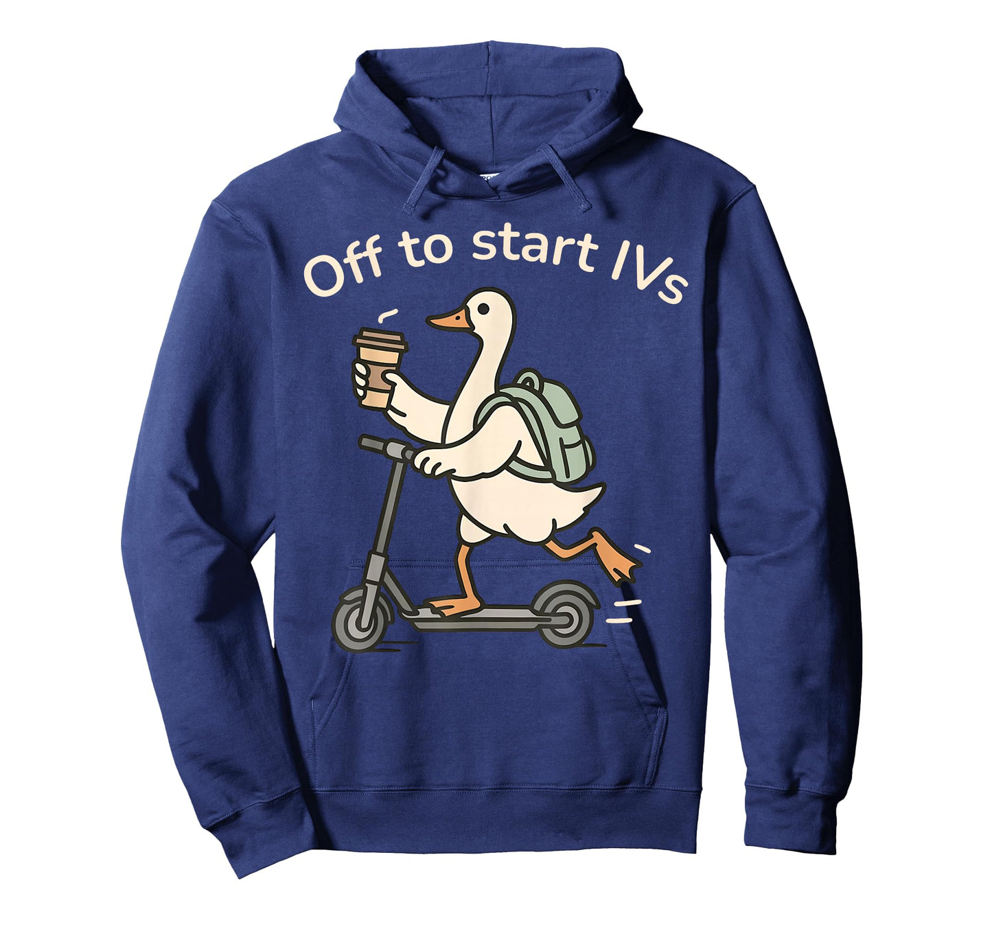 Off to Start IVs Funny IV Nurse Goose Scooter Infusion Nurse T-Shirt