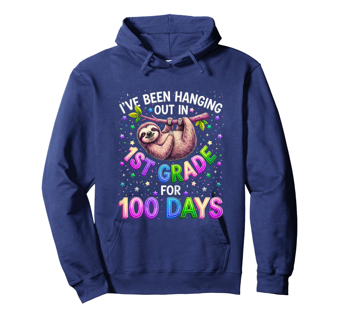Funny Sloth I've Been Hanging Out in 1st Grade for 100 Days T-Shirt