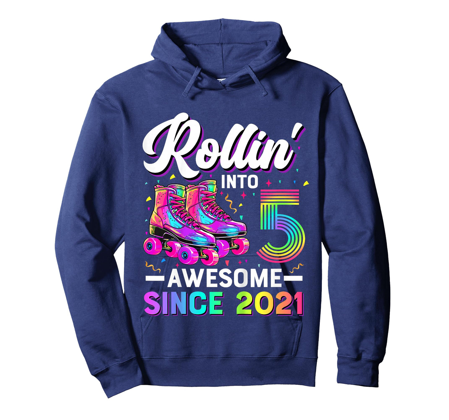 Kids 5th Birthday Shirt Girl Five 5 Year Old Roller Skate Skating T-Shirt
