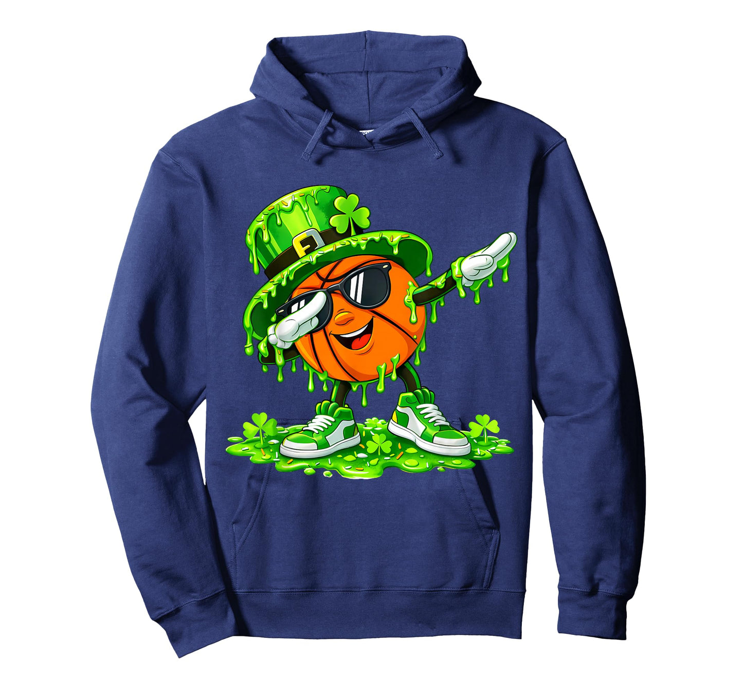 Dab Basketball St Patricks Day Ice Cream Drip Boys Shamrock T-Shirt