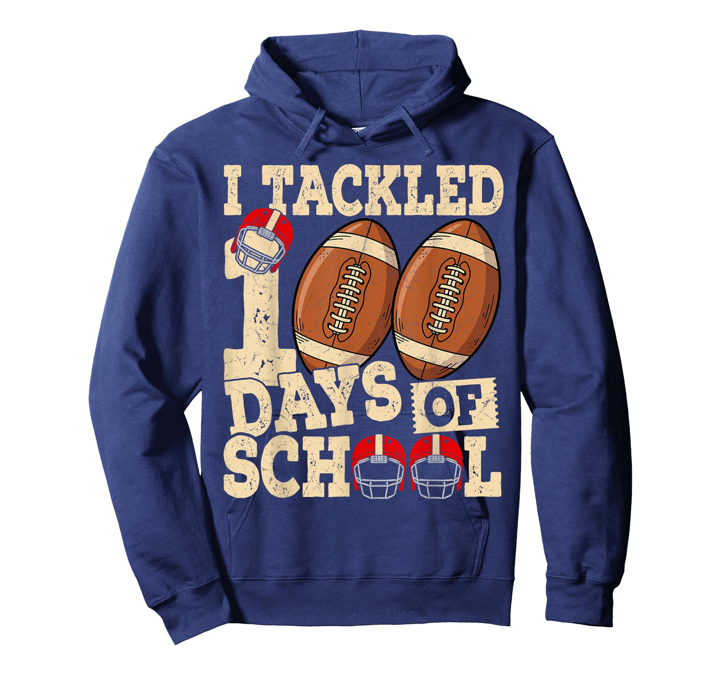 100 Days of School Boys Kids 100th Day of School Football T-Shirt
