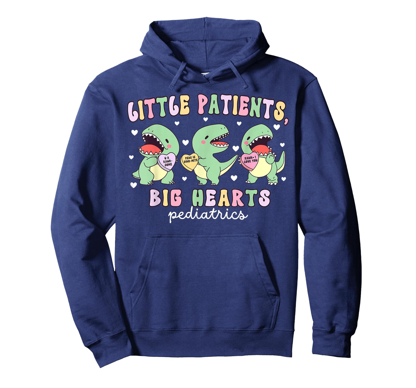 Pediatrics Nurse Dinosaur Candy Heart Valentines Day PEDS T-Shirt