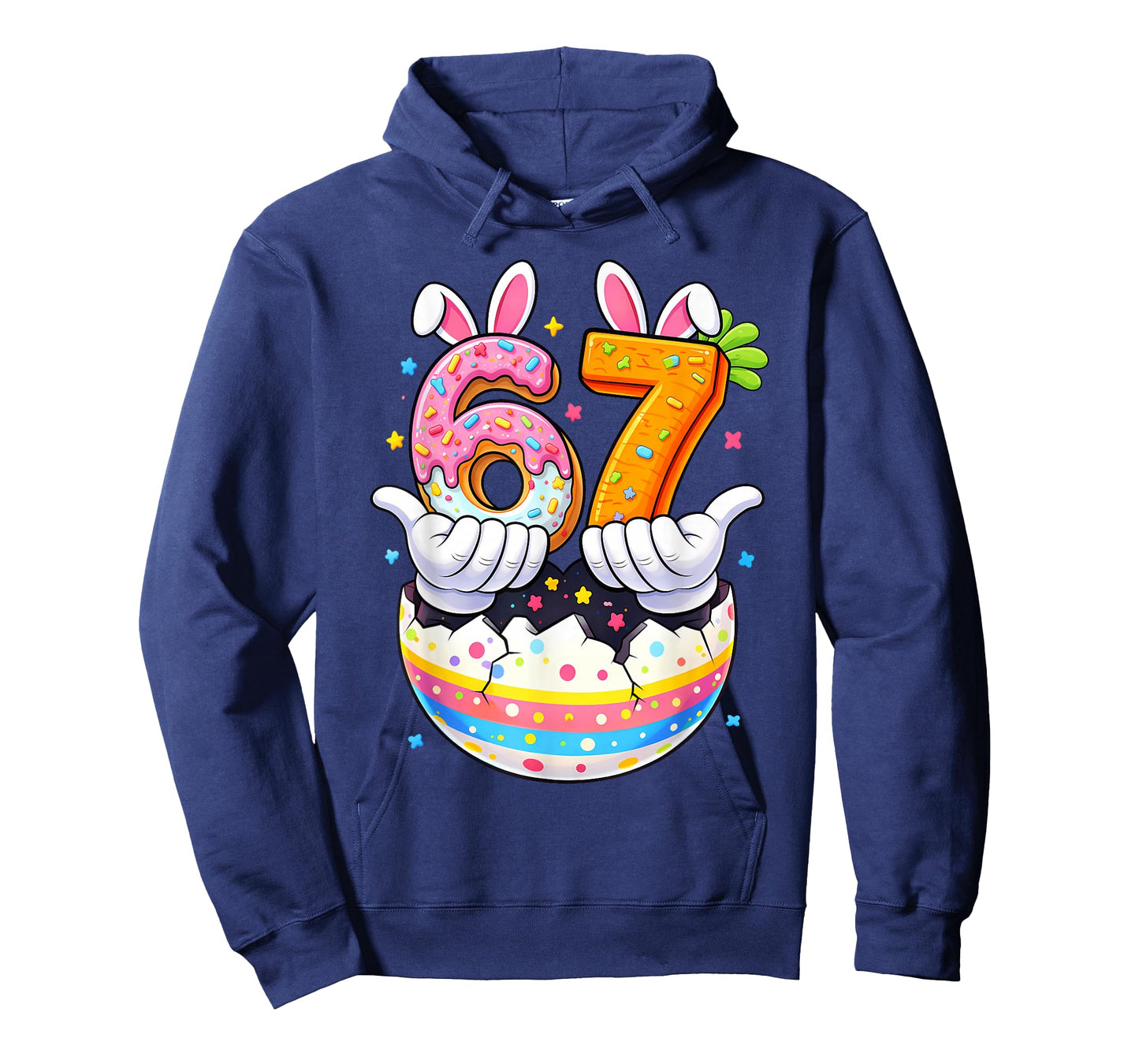 Boys Girls Easter Eggs Funny Bunny Six Seven 67 Memes 6 7 T-Shirt