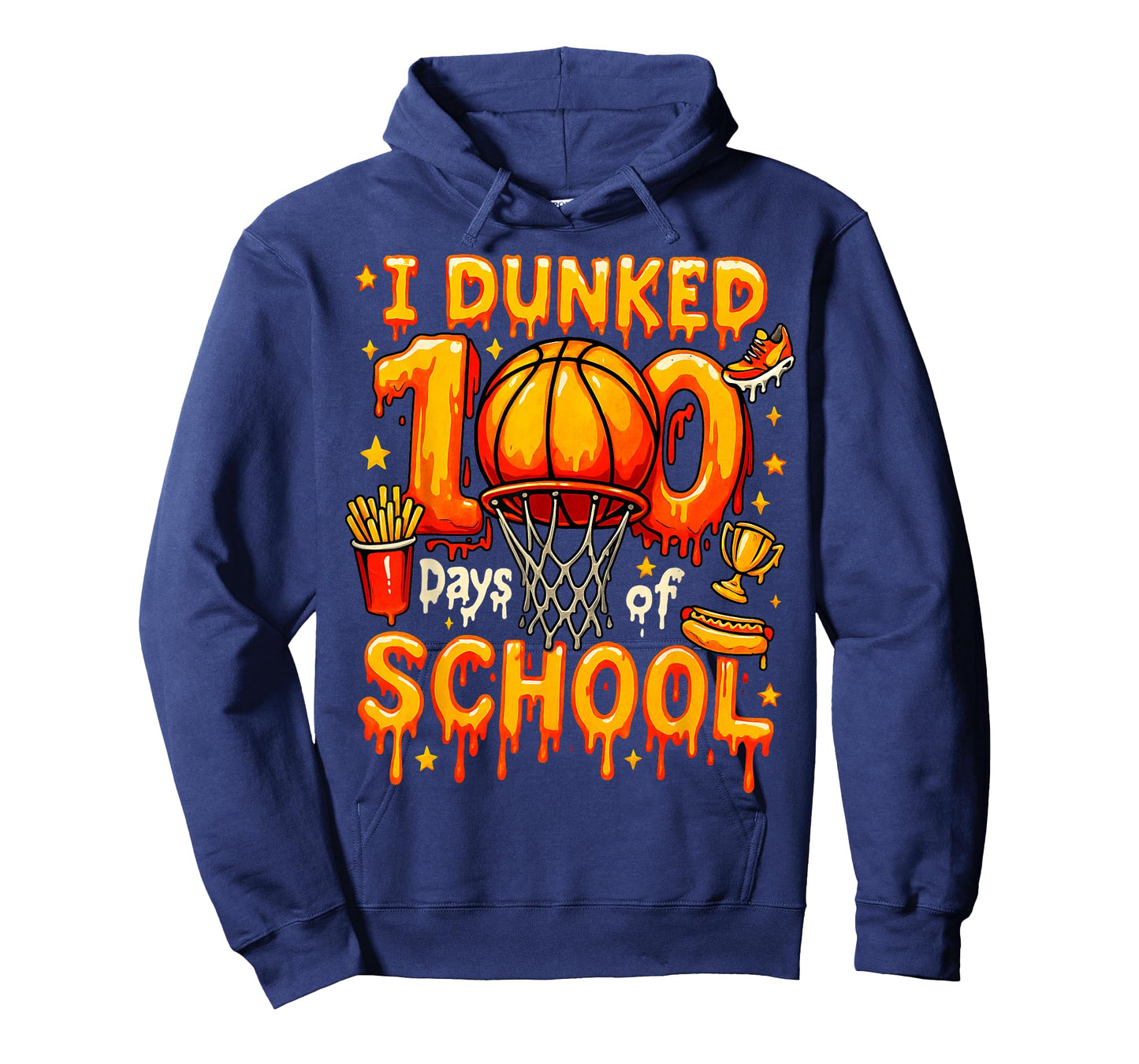 I Dunked 100 Days of School Basketball Drip Boys Kids T-Shirt