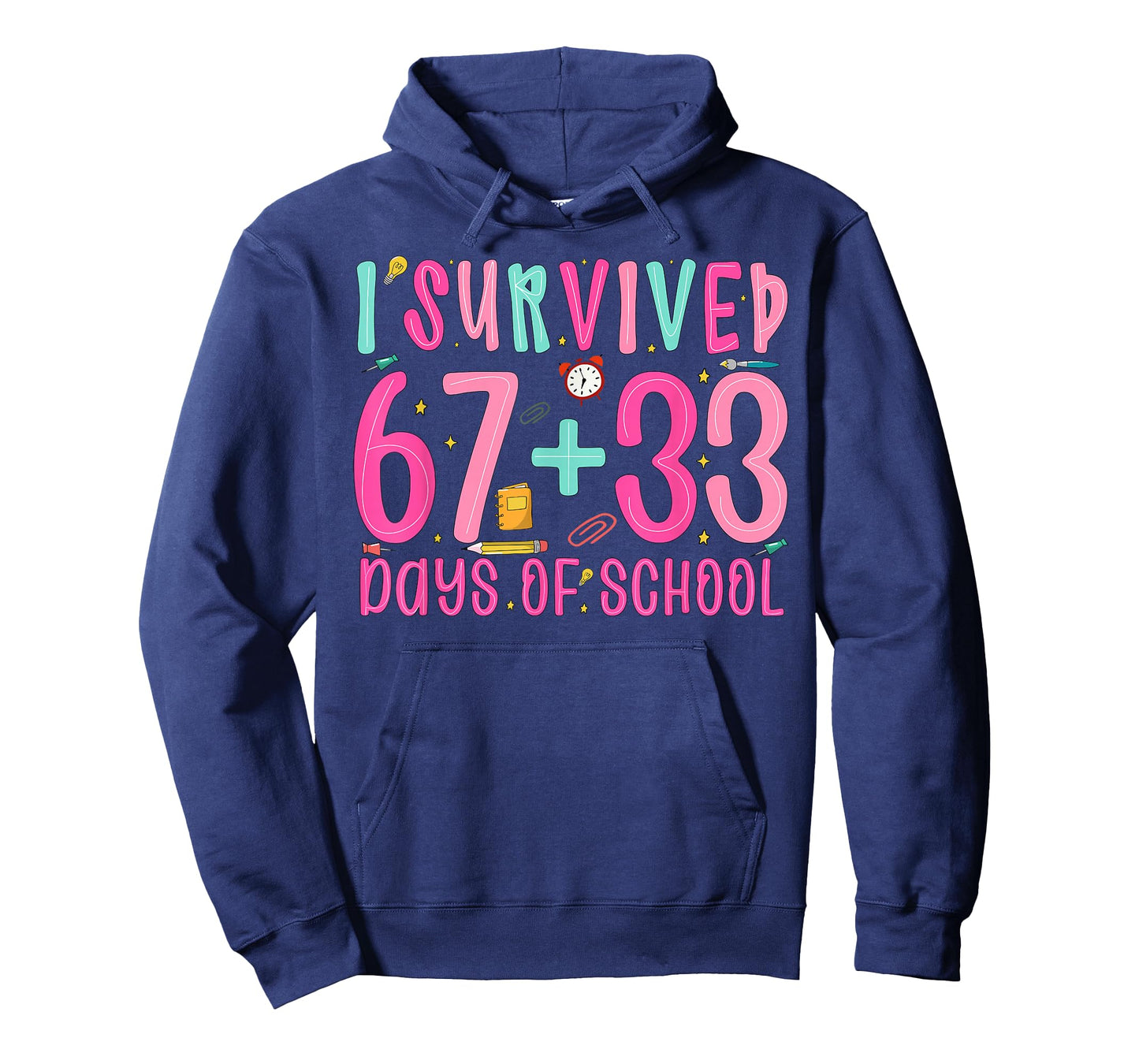 I Survived 67+33 Days of School Teacher Boys Girls 100 Days T-Shirt