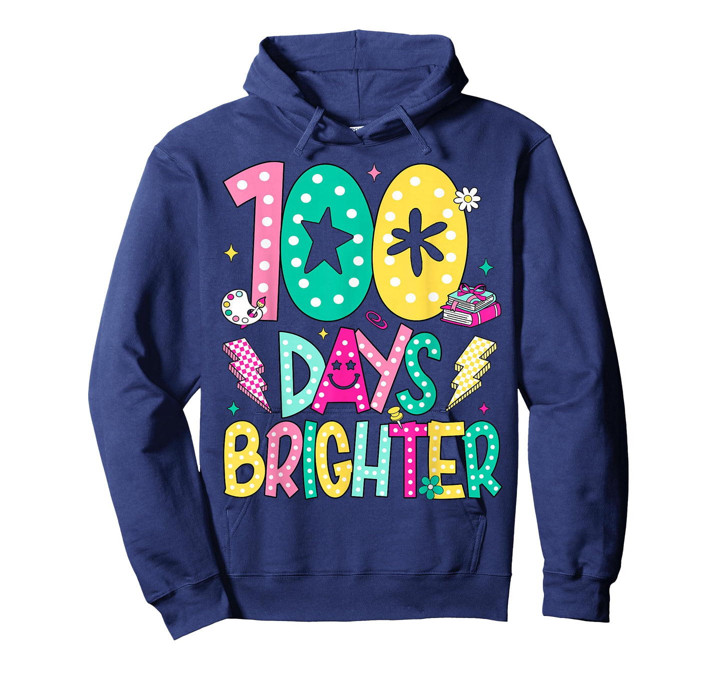 Preppy 100 Days Brighter Happy 100th Day of School Boy Girl T-Shirt