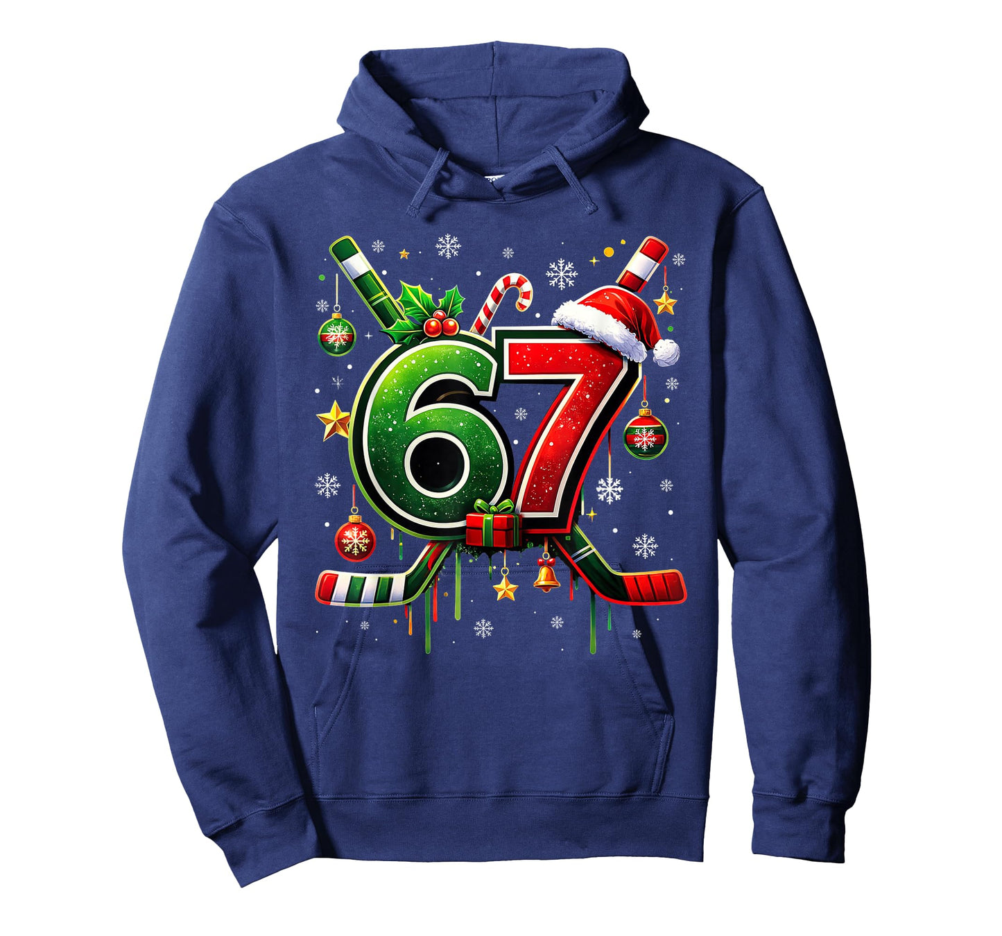 Funny 67 Six Seven Christmas Ice Hockey T-Shirt