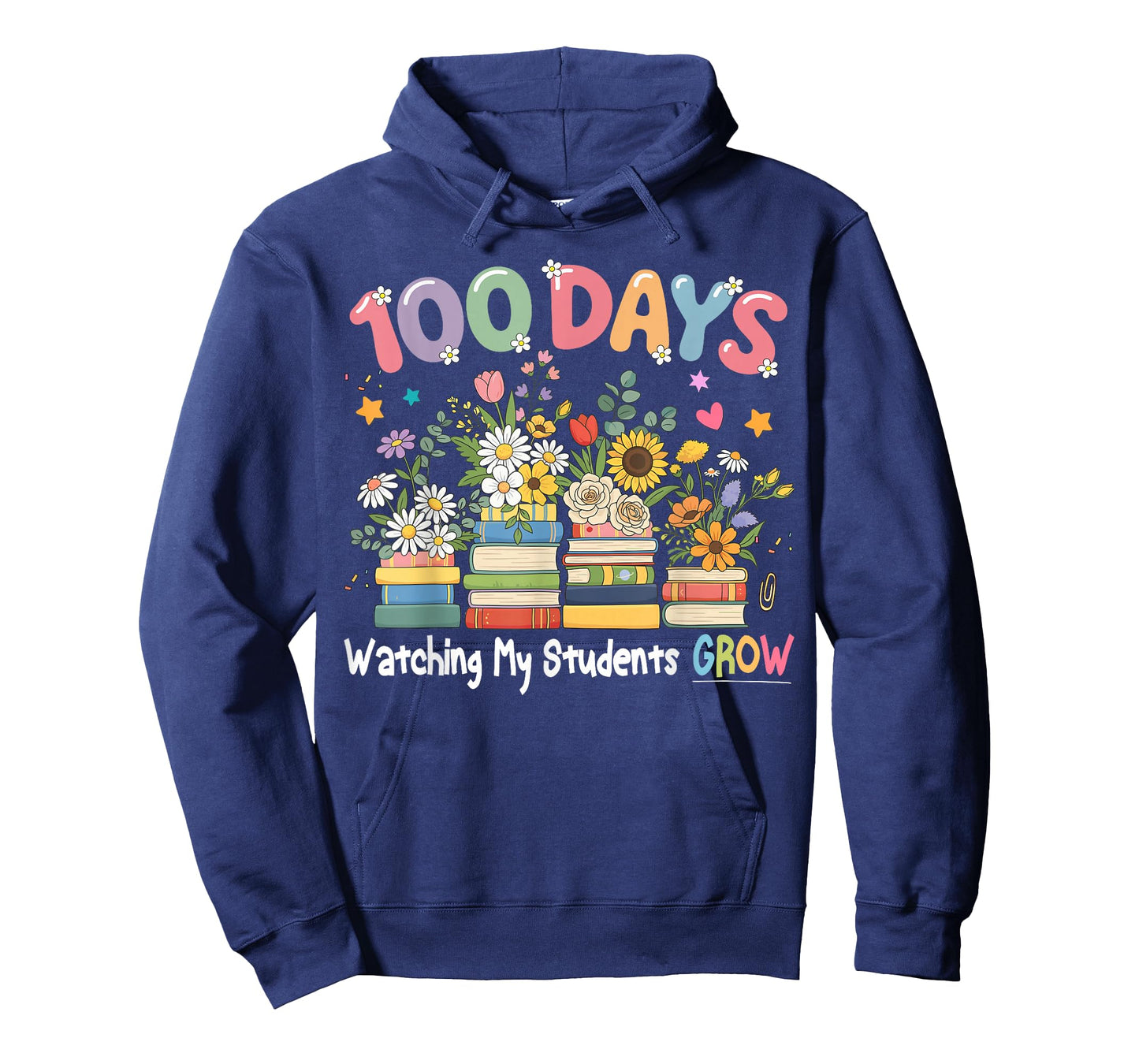 100th Day of School Teacher Women Floral Books T-Shirt