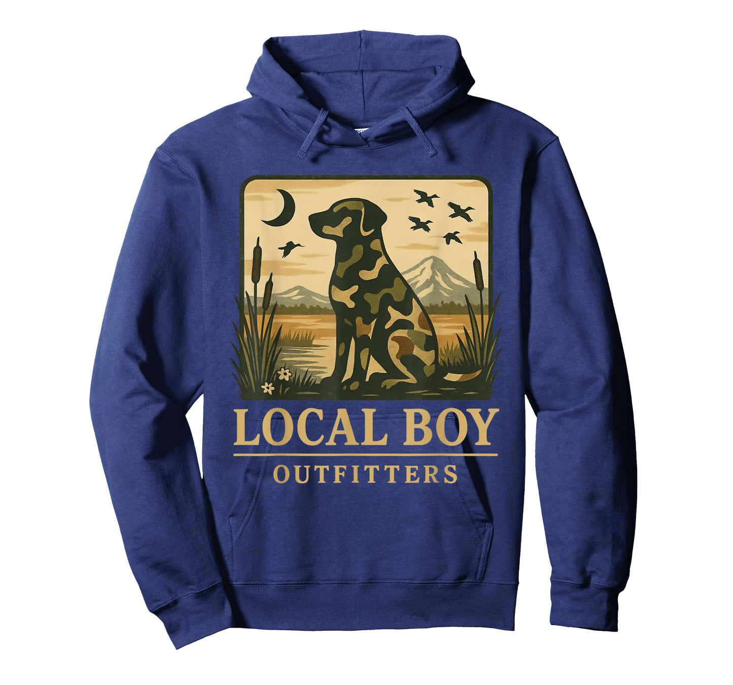 Camo Southern Local Boy Duck Hunting Black Lab Outdoor T-Shirt