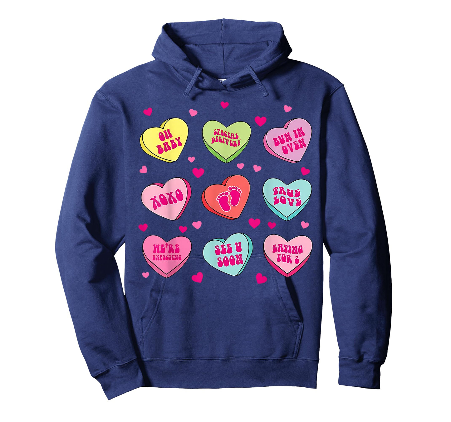Pregnancy Announcement Valentines Hearts Candy Baby Reveal T-Shirt