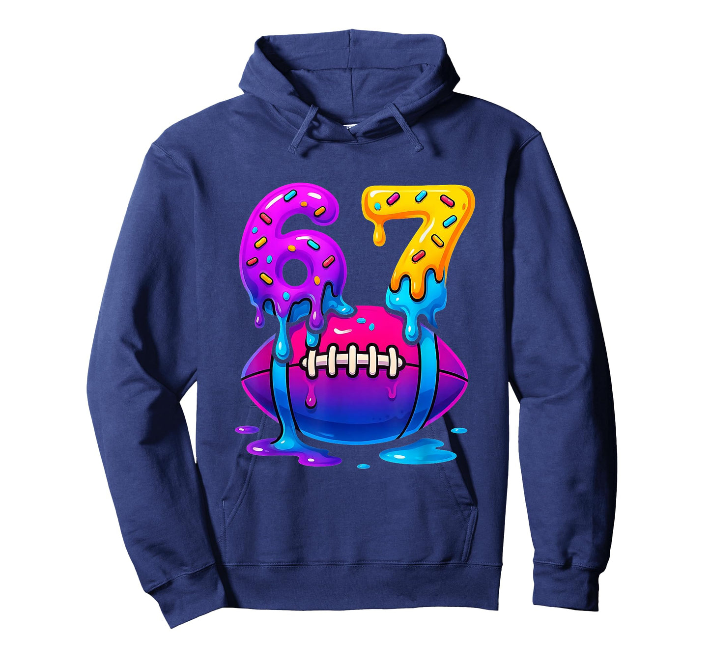 Dripping Six Seven 67 Meme Football Ice Cream Kids Sports T-Shirt