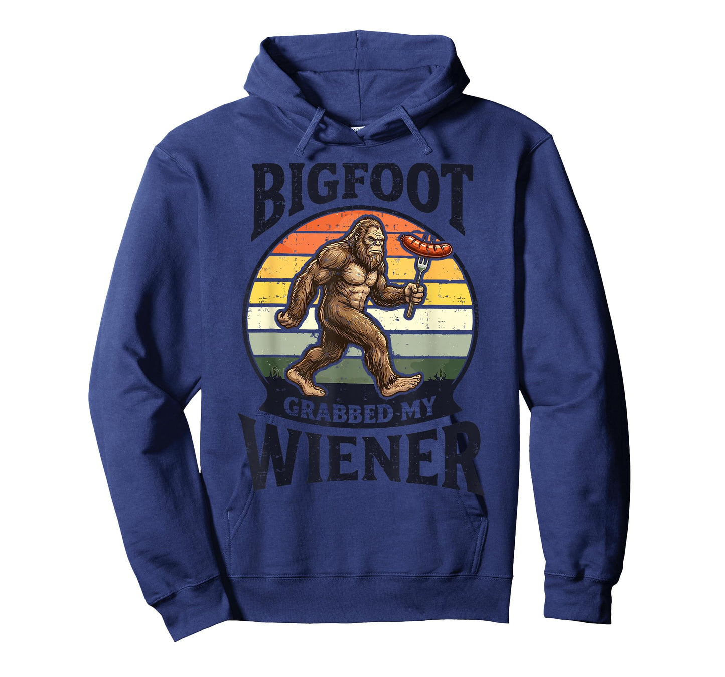 Bigfoot Grabbed My Wiener Funny Sasquatch Retro Camping T-Shirt
