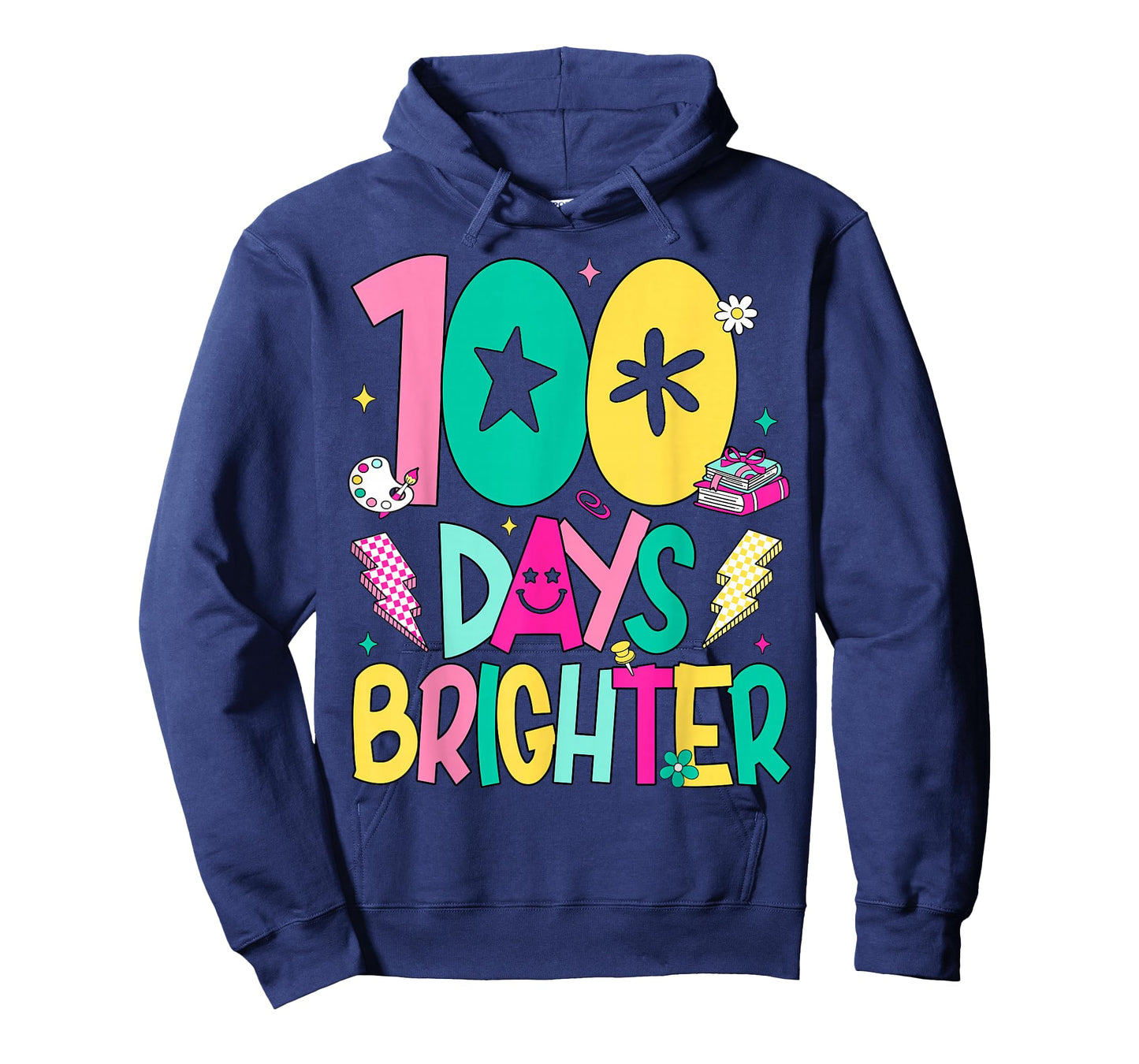 Preppy 100 Days Brighter Happy 100th Day of School Boy Girl T-Shirt
