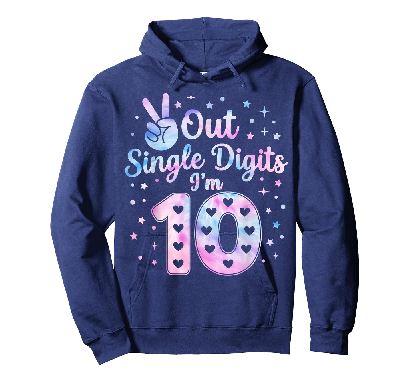 Cute Tie dye I'm 10 Double Digits 10th Birthday Girls T-Shirt