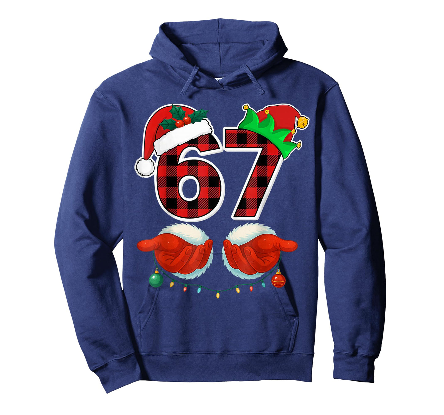 67 Meme Funny Christmas Red Plaid Xmas Pajamas Slang Kids T-Shirt