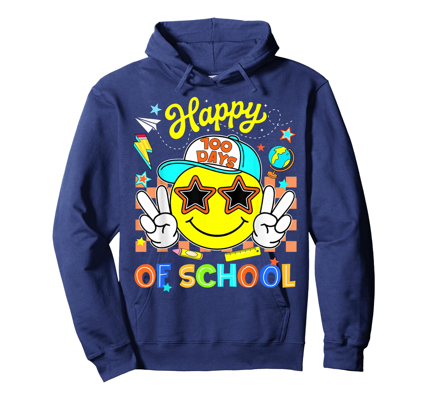 Happy 100th Day of School Smile Face Boy Teacher Sunglasses T-Shirt