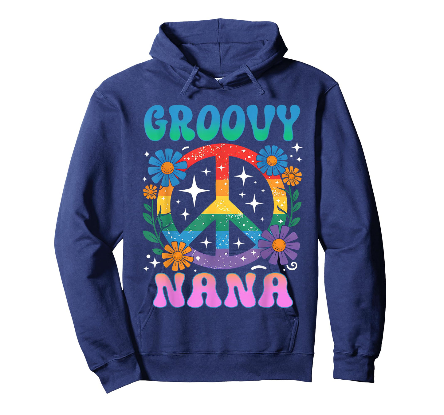 Groovy Nana Floral Hippie Funny Mother's Day Mom Women T-Shirt