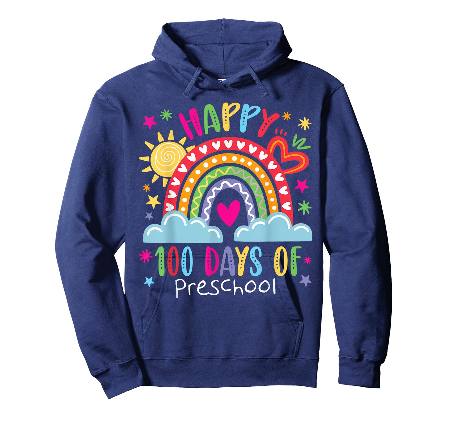 Preschool Teacher Girls Kids Rainbow 100 Days of School T-Shirt