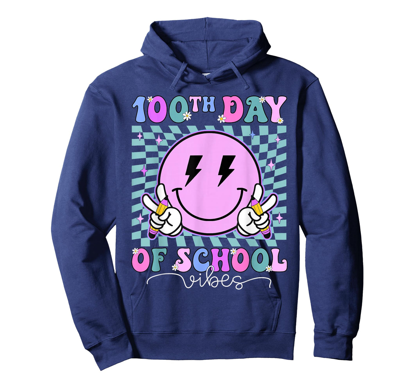 Funny 100 Days Shirt 100th Day of School Vibes Kid Boys Girl T-Shirt
