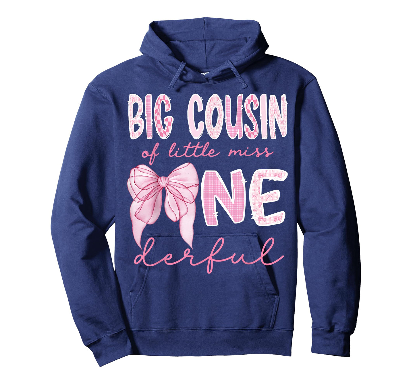 Big Cousin of Little Miss Onederful First Birthday Girl Bow T-Shirt