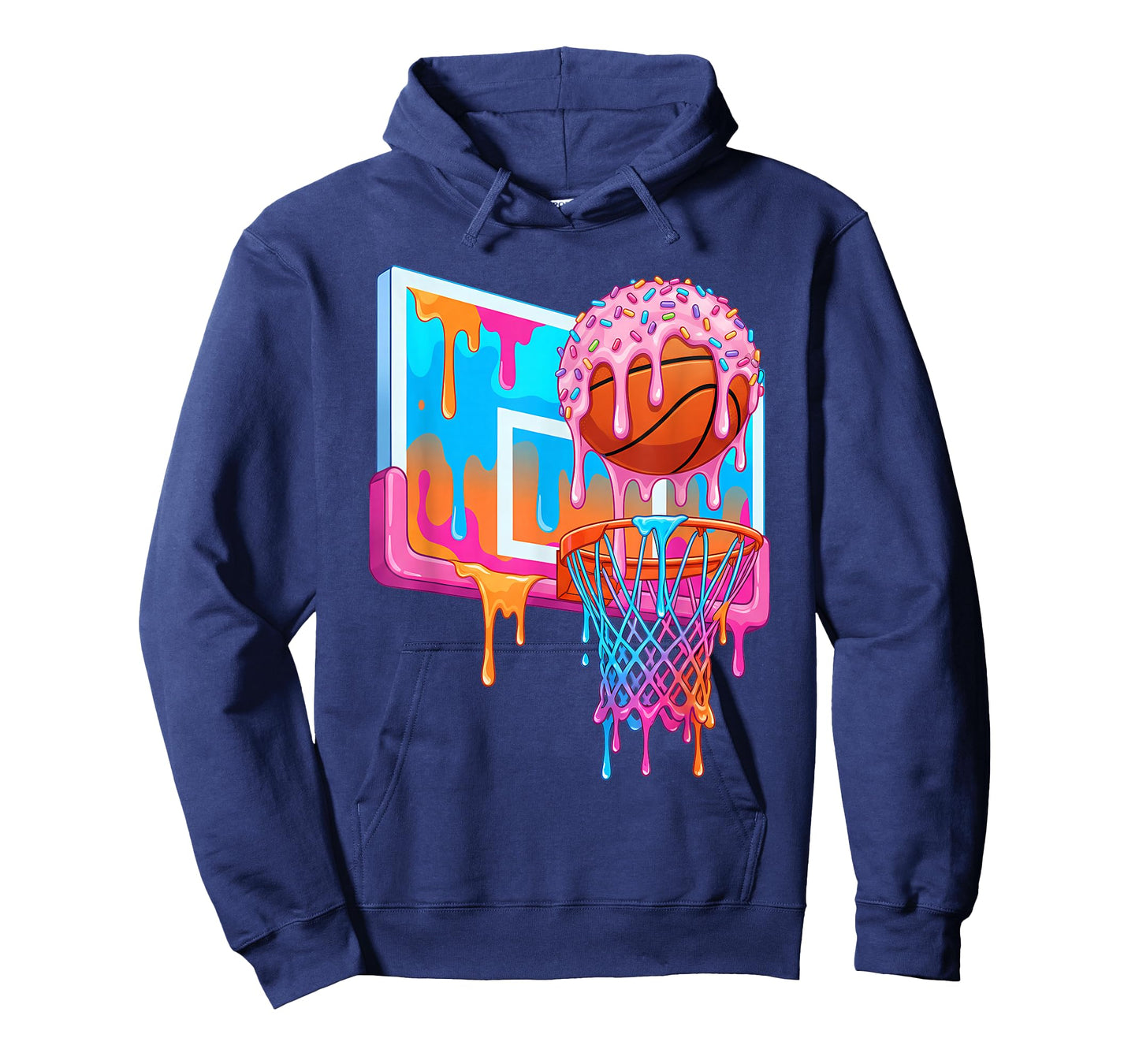 Basketball Hoop Ice Cream Drip Sport Player Boys Girls Youth T-Shirt