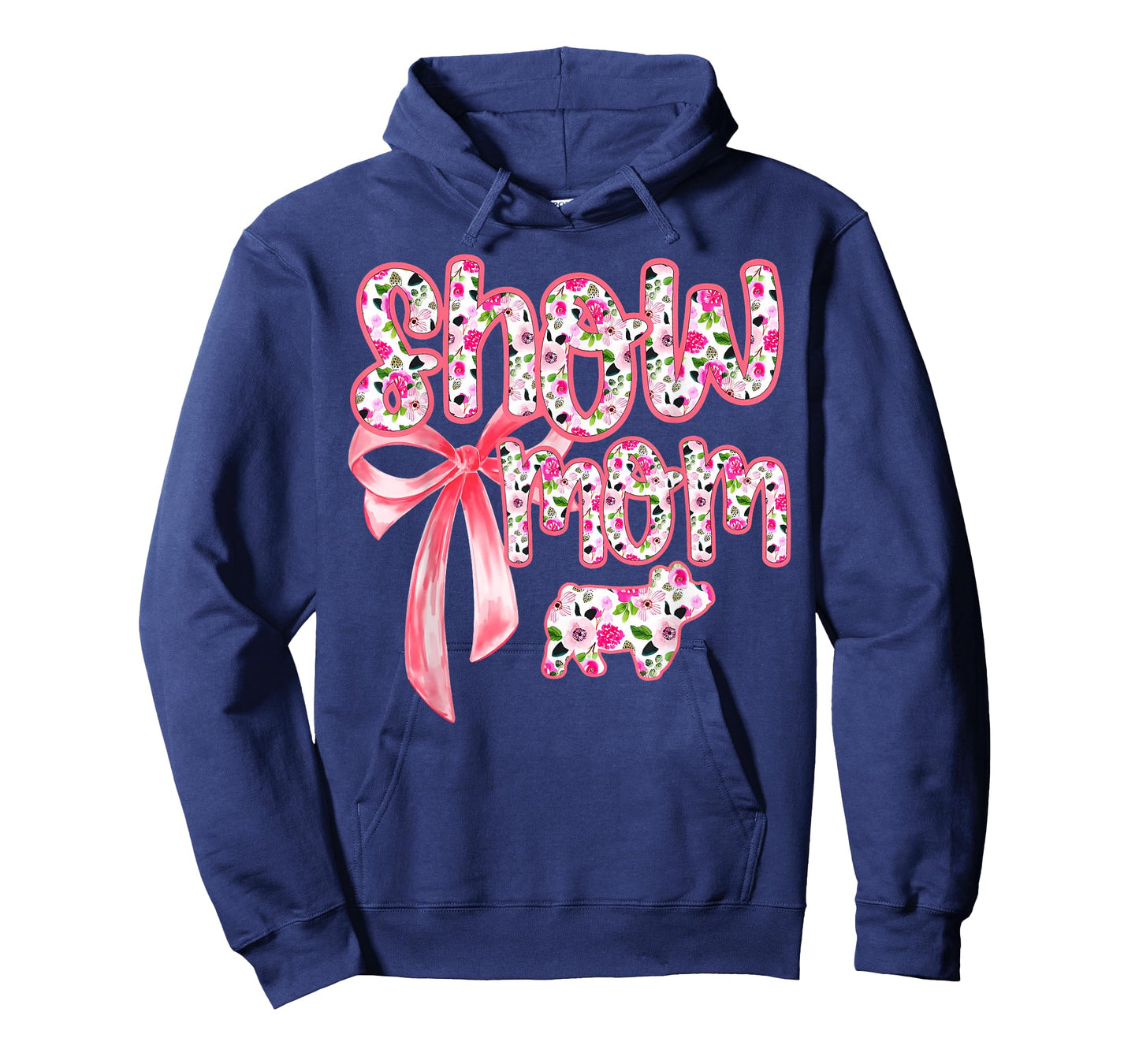 Show Mom Coquette Livestock Floral Stock Show Pig Mama T-Shirt