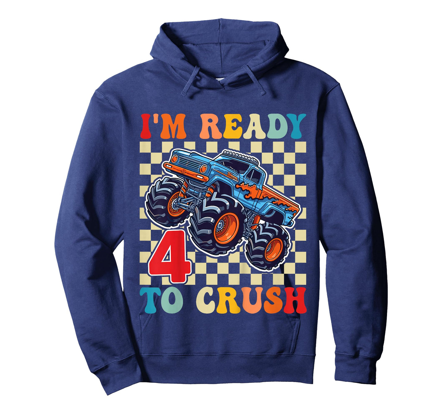 I'm Ready to Crush 4 Monster Truck 4th Birthday Boys Toddler T-Shirt