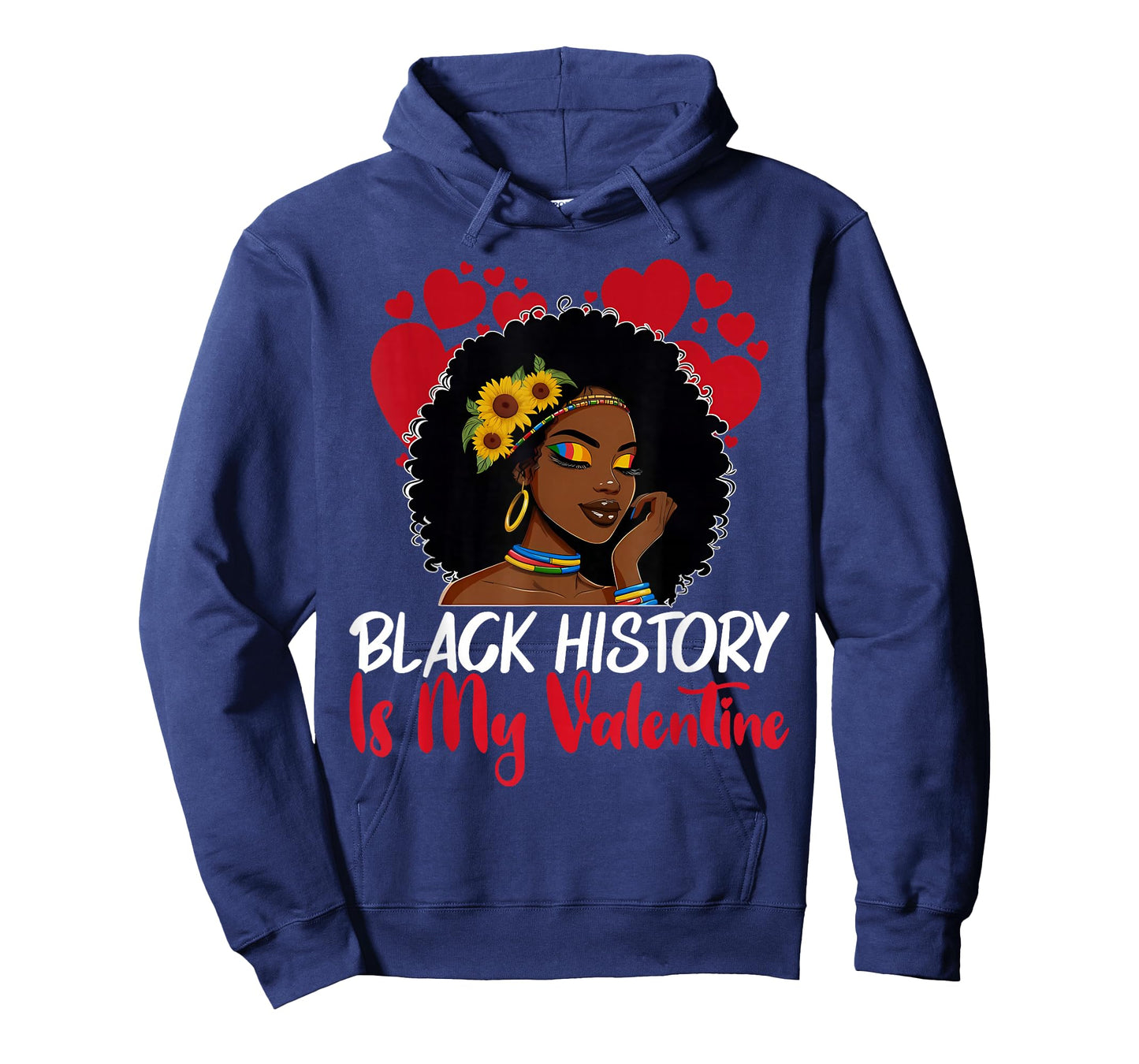 Black History is My Valentine Afro Woman Valentines Day T-Shirt