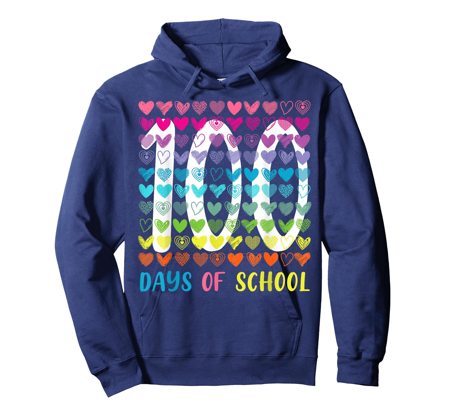 100th Day of School 100 Days Rainbow Hearts Men Women Kid T-Shirt