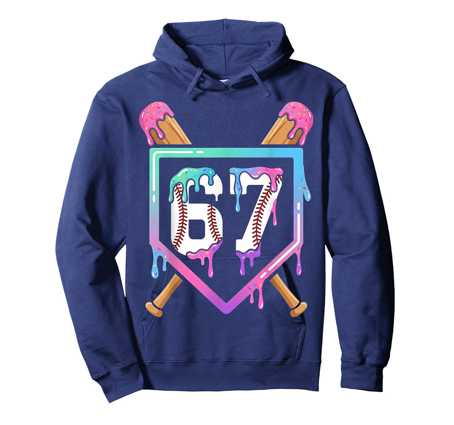 Baseball Ice Cream Drip 67 Player Dabbing Six Seven Boys T-Shirt