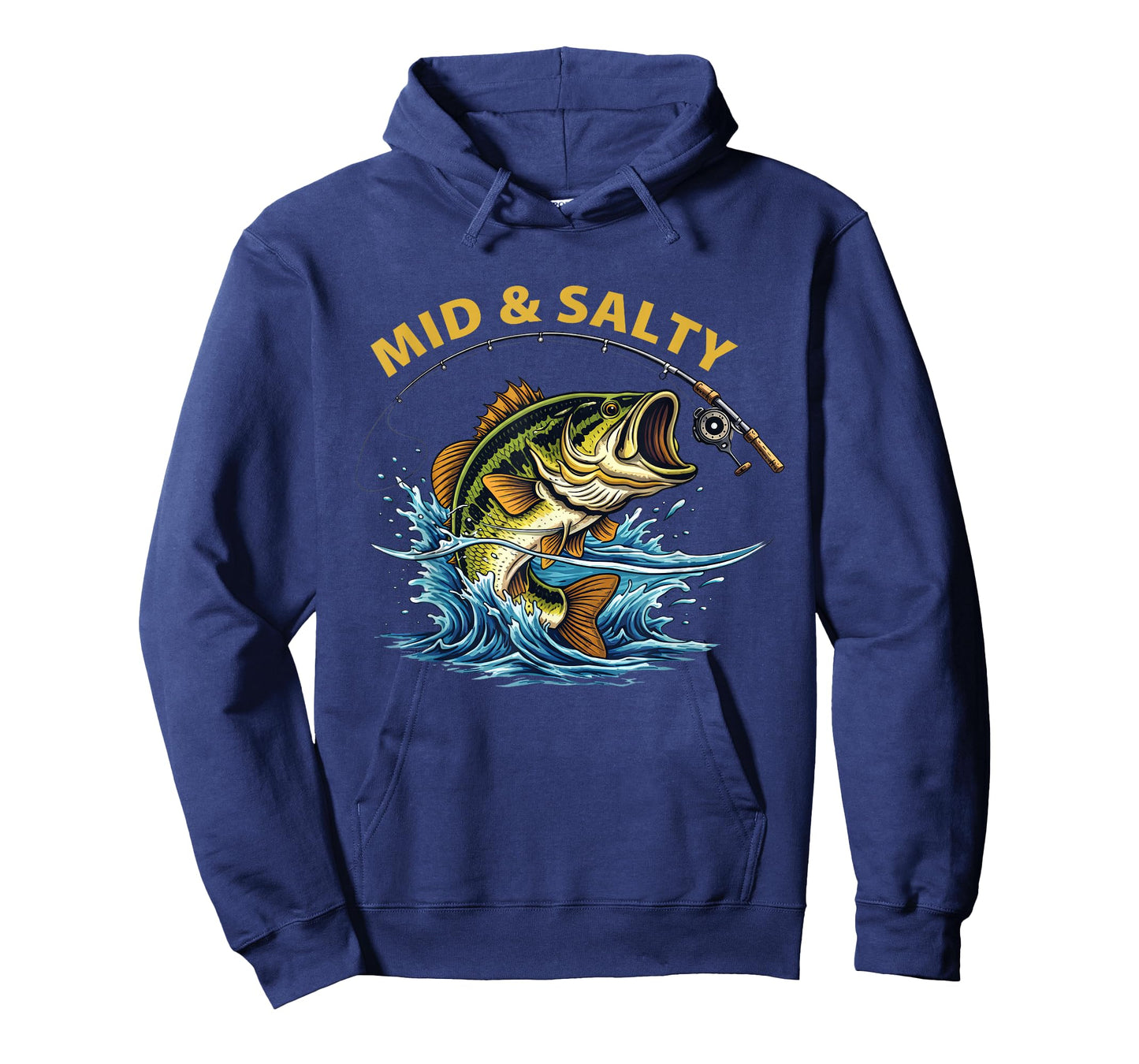 Vintage Mid & Salty Angry Bass Fishing Men Women Kid T-Shirt