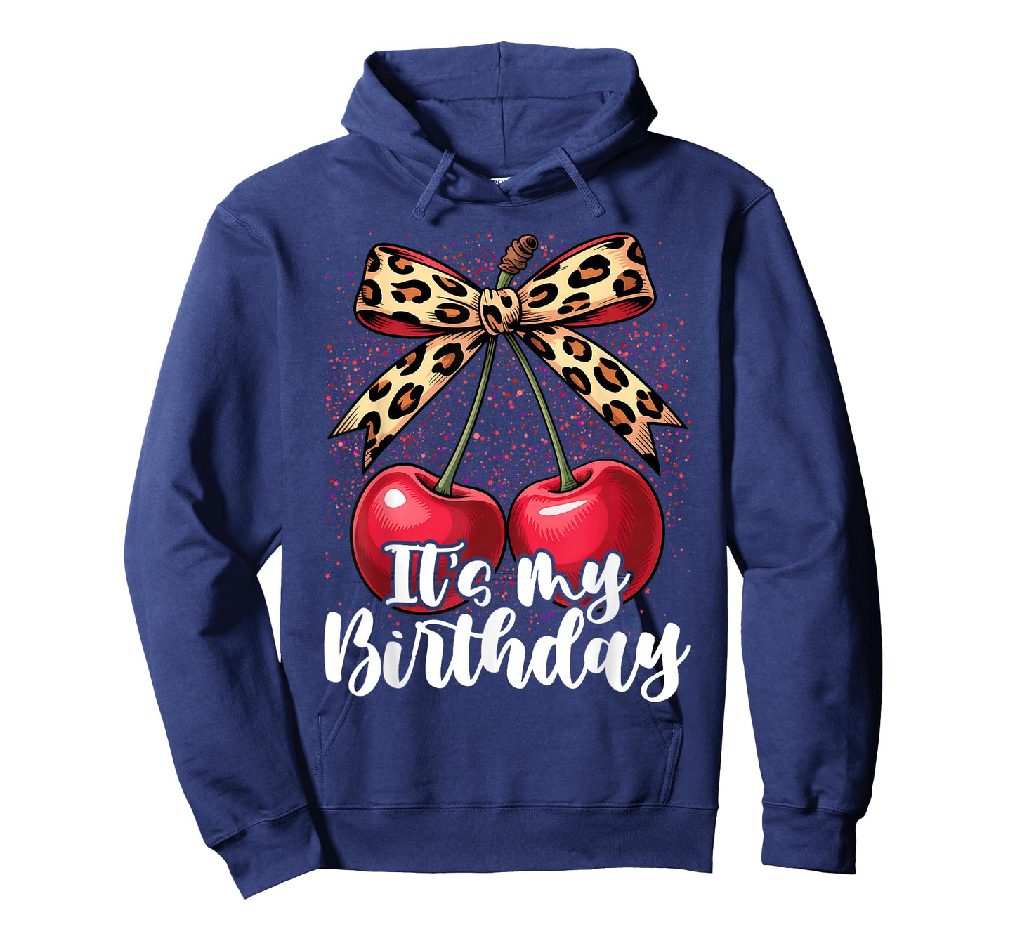 It's My Birthday Cute Cherry Leopard Coquette Bow T-Shirt