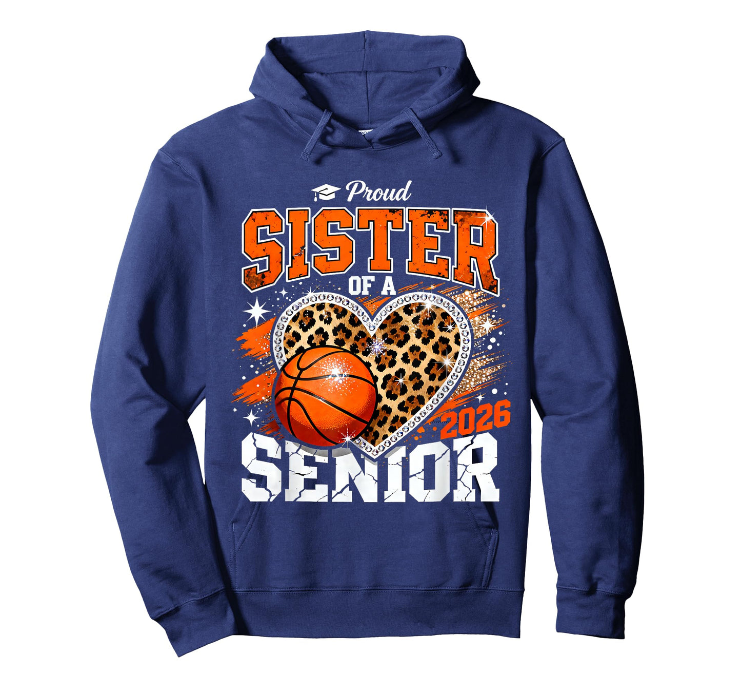 Proud Sister of A Senior 2026 Basketball Leopard Graduation T-Shirt