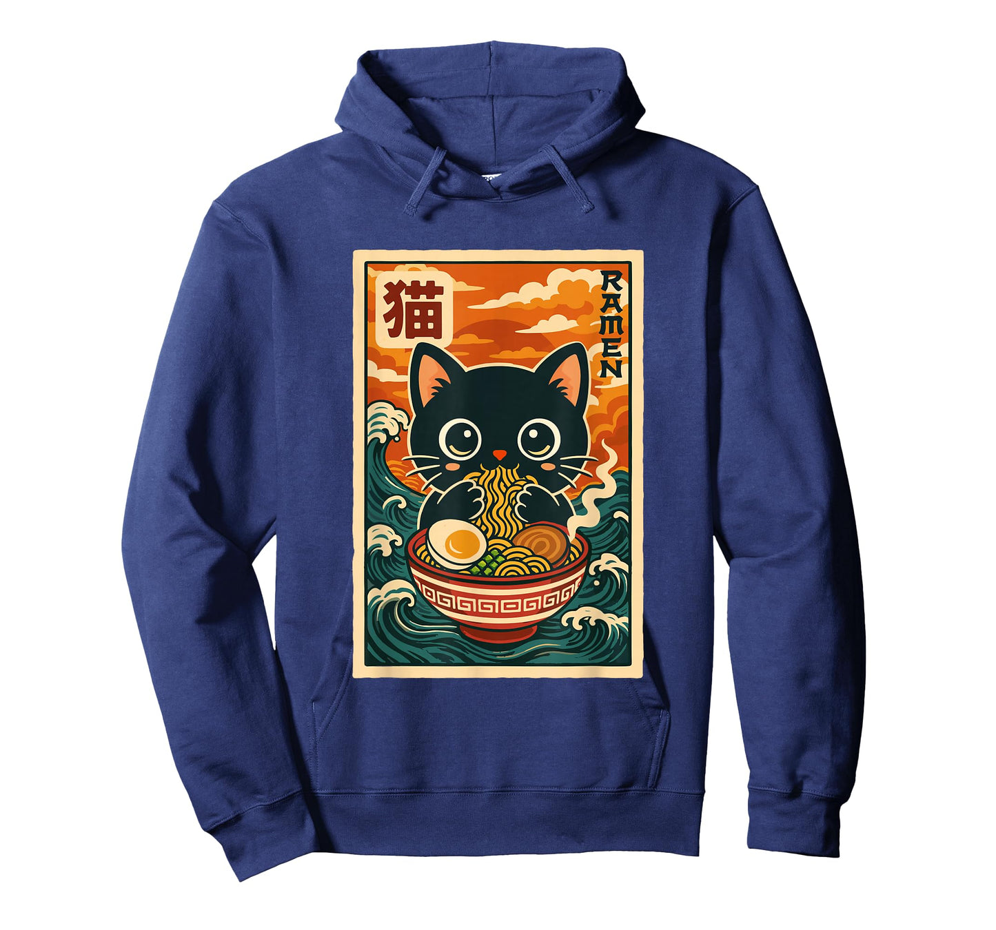 Cute Retro Vintage Japanese Anime Funny Kawaii Ramen Cat T-Shirt