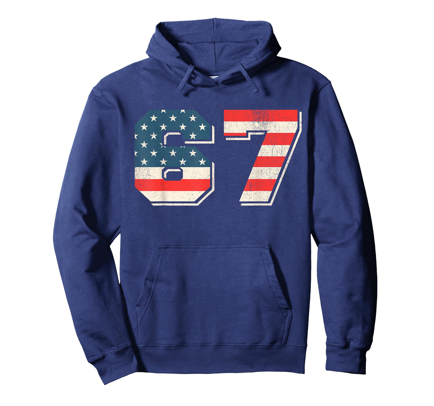 Funny 67 Six Seven Meme USA Flag for Kids & Women & Men T-Shirt