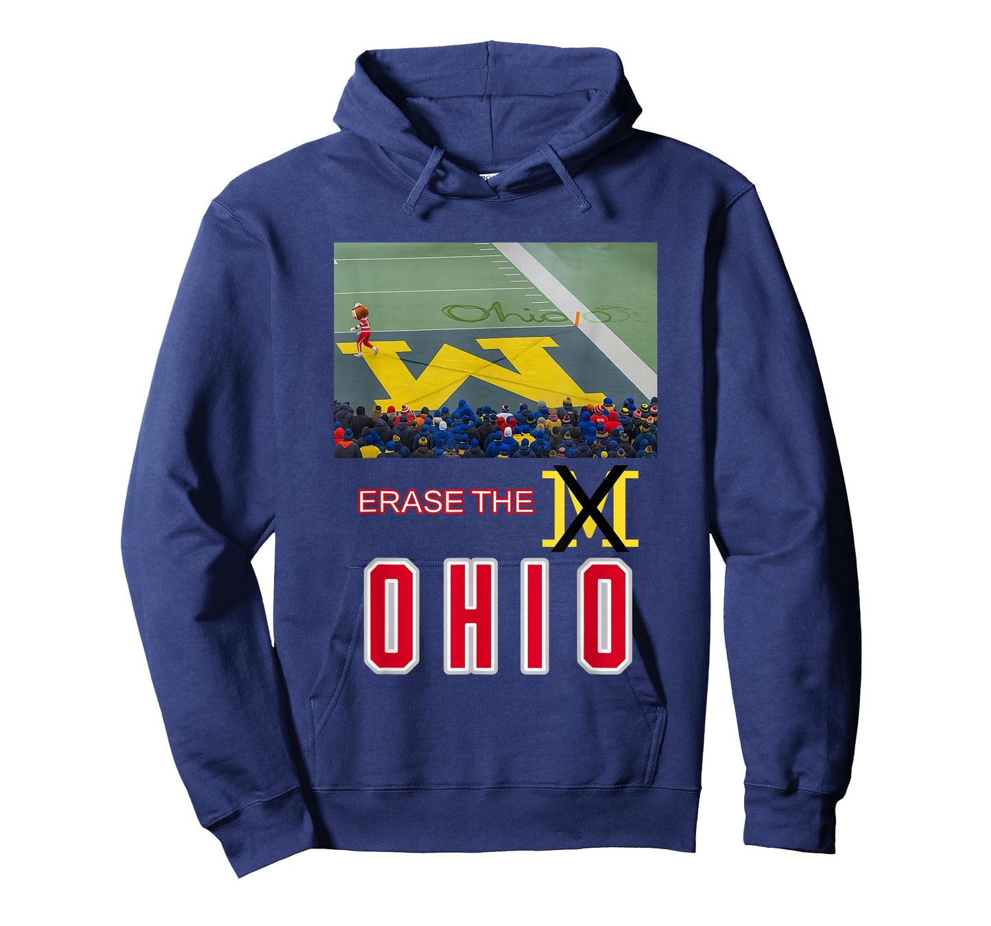 Erase The M Funny Rivalry Football Crowd Art T-Shirt
