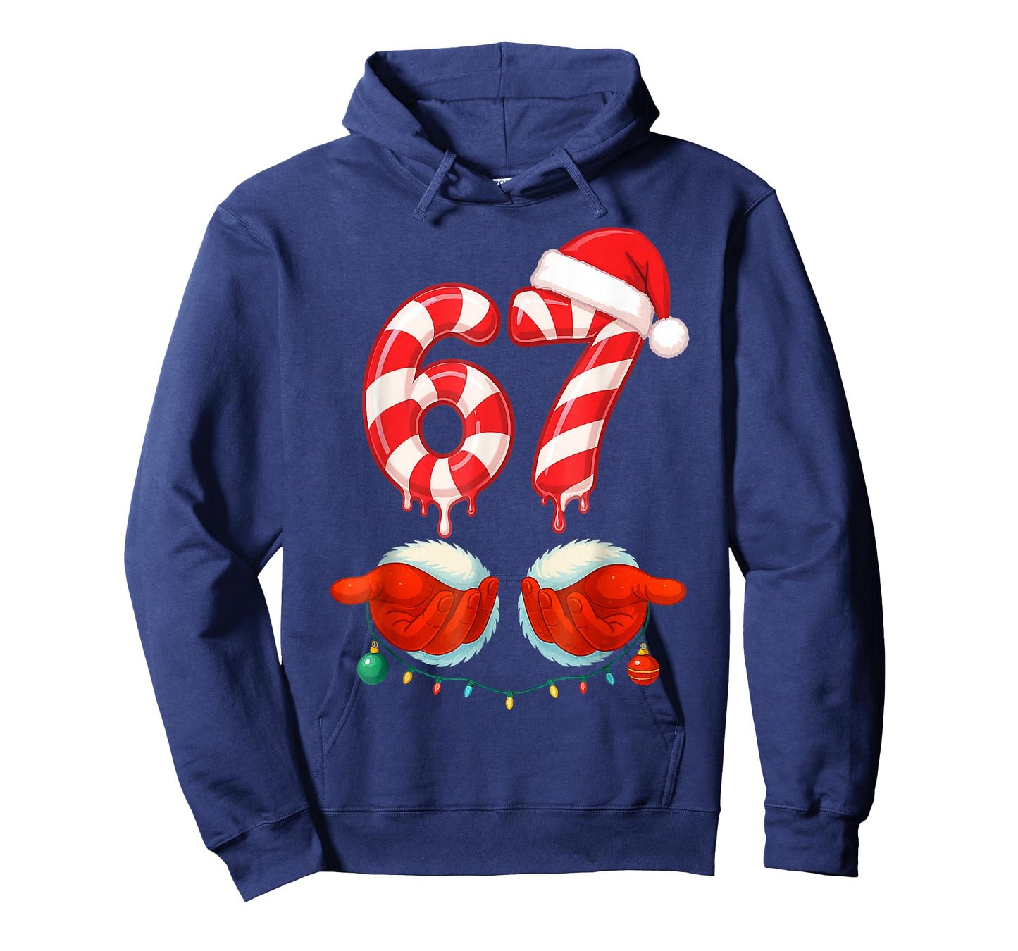 Funny Six Seven 67 Christmas Candy Cane T-Shirt