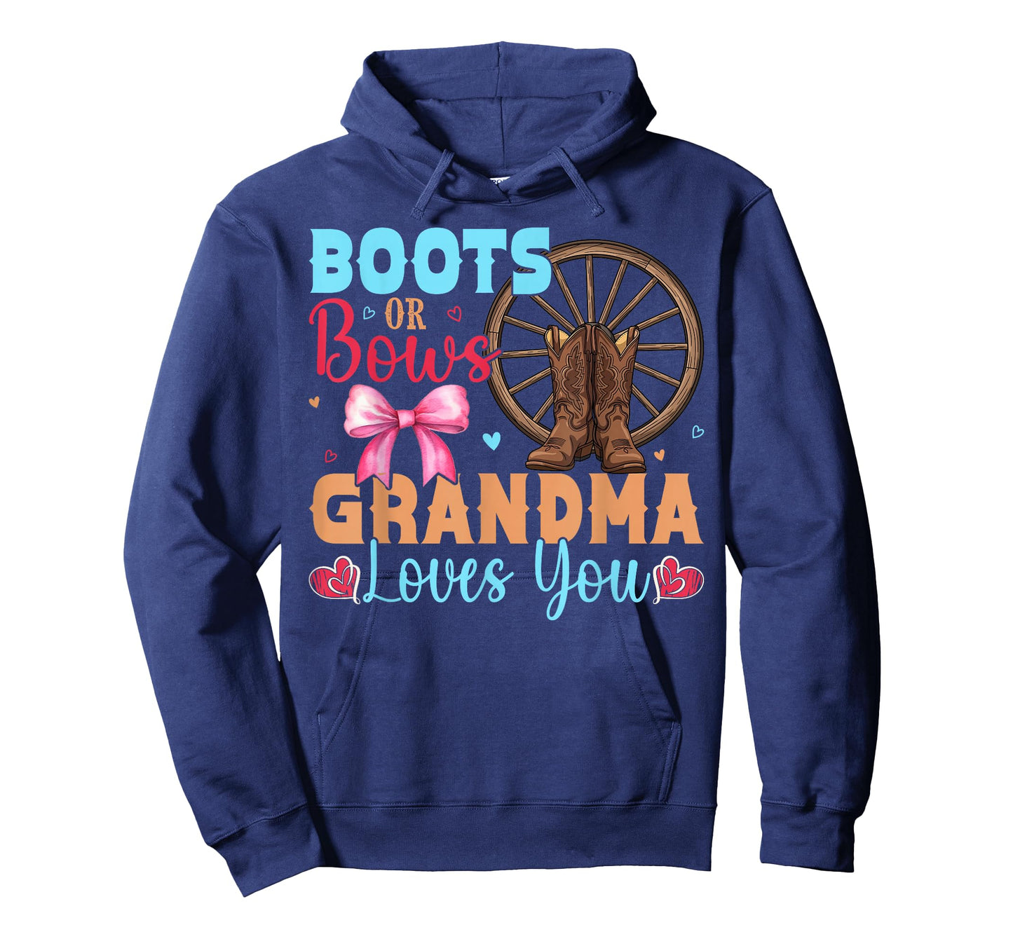 Boots or Bows Grandma Loves You Baby Shower Gender Reveal T-Shirt