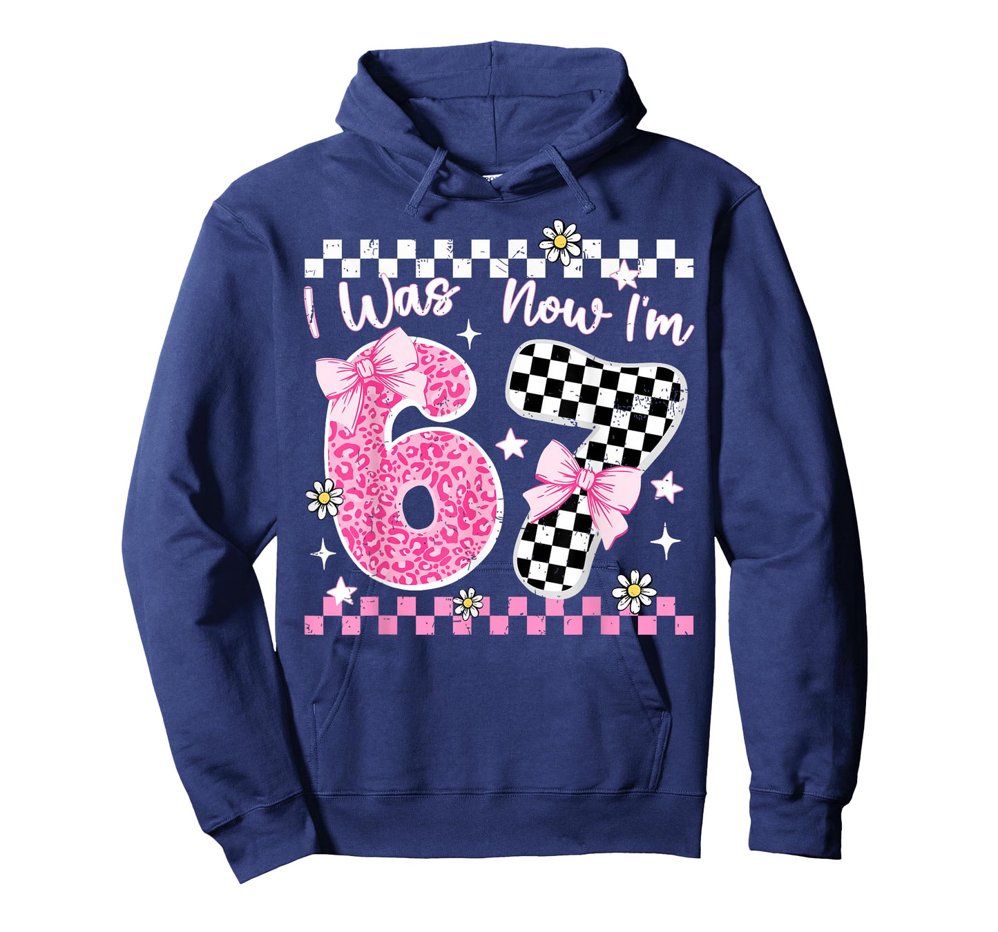 I was 6 Now I'm 7 Year Old Birthday 67 Funny for Kids Girls T-Shirt